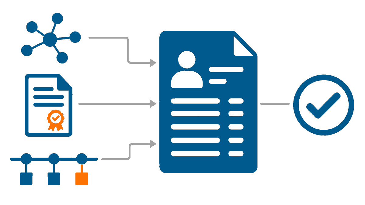 Employee profile automatically updated from skills, certificates and project history